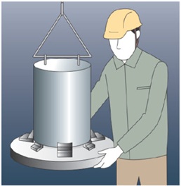Loading parts onto a vertical grinding machine Loading parts onto a vertical grinding machine